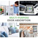 NIYIKOW Charcoal Bags Odor Absorber (Large, 4Pack x 200g), Nature Fresh Bamboo Charcoal Air Purifying Bags, Activated Charcoal Odor Absorber for Home, Car, Closet, Pets, Basement Odor Eliminator -Grey