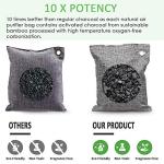 NIYIKOW Charcoal Bags Odor Absorber (Large, 4Pack x 200g), Nature Fresh Bamboo Charcoal Air Purifying Bags, Activated Charcoal Odor Absorber for Home, Car, Closet, Pets, Basement Odor Eliminator -Grey