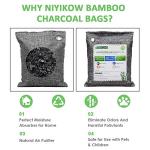 NIYIKOW Charcoal Bags Odor Absorber (Large, 4Pack x 200g), Nature Fresh Bamboo Charcoal Air Purifying Bags, Activated Charcoal Odor Absorber for Home, Car, Closet, Pets, Basement Odor Eliminator -Grey