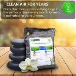 NIYIKOW Charcoal Bags Odor Absorber (Large, 4Pack x 200g), Nature Fresh Bamboo Charcoal Air Purifying Bags, Activated Charcoal Odor Absorber for Home, Car, Closet, Pets, Basement Odor Eliminator -Grey