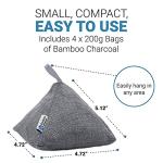Products4Future® 4 Pack of 200g Naturally Activated Bamboo Charcoal Air Purifying Bags | Natural Home Deodorizer Bags | Charcoal Bags Odor Absorber For Pets | Odor Eliminator Air Freshener