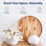 HATHASPACE Marble Essential Oil Diffuser, 350ml Ultrasonic Aromatherapy Diffuser & Cool Mist Humidifier, BPA-Free, 24+ Hour Run Time, 7-Color Mood Light, Quiet Air Diffuser for Home & Office, White