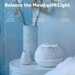 HATHASPACE Marble Essential Oil Diffuser, 350ml Ultrasonic Aromatherapy Diffuser & Cool Mist Humidifier, BPA-Free, 24+ Hour Run Time, 7-Color Mood Light, Quiet Air Diffuser for Home & Office, White