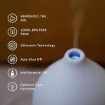 Gooamp 200ML Ceramic Essential Oil Diffuser - Ultrasonic Aromatherapy & Humidifier with 7-Color LED Lights, Auto Shut-Off, Wood Grain Base, 1H/3H/6H Timer | Scent for Home, Office, Yoga