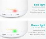 URPOWER 2nd Version Essential Oil Diffuser with Adjustable Mist Mode Waterless Auto Shut-Off and 7 Color LED Lights for Home Office, One Size (Pack of 1), White