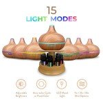 Ultimate Aromatherapy Ultrasonic 300ml Diffuser & Top 10 Therapeutic Grade Essential Oils Set w/Rotating Display Stand - 4 Timer & 7 Ambient Light Settings