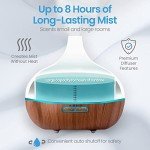 Ultimate Aromatherapy Ultrasonic 300ml Diffuser & Top 10 Therapeutic Grade Essential Oils Set w/Rotating Display Stand - 4 Timer & 7 Ambient Light Settings