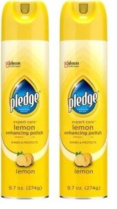 Pledge Multisurface Furniture Polish Spray, Works on Wood, Granite, and Leather, Shines and Protects, Lemon, 9.7 oz (Pack of 2)