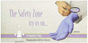 Groom Industries Nitrile Disposable Gloves, Large, 100 Count