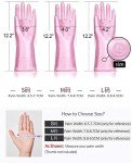 Alimat PluS 1 Pack Reusable Cleaning Gloves Latex Free (Medium), Dishwashing Gloves with Cotton Flock Liner and Embossed Palm, Waterproof Household Gloves for Laundry, Gardening(Pink)
