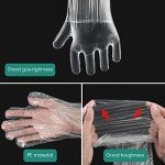 Lauwell 50 Pcs Disposable Dressing Gutting Gloves 35 Inch Shoulder Length Field Dressing Gloves Veterinary Insemination Glove (White)