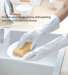 Alimat PluS 1 Pack Reusable Cleaning Gloves Latex Free (Medium), Dishwashing Gloves with Cotton Flock Liner and Embossed Palm, Waterproof Household Gloves for Laundry, Gardening(Pink)