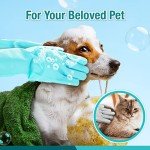 INTERPRO40 Silicone Pet Grooming & Dishwashing Gloves – Scrubber for Bathing, Kitchen, Bathroom & Car