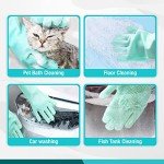 INTERPRO40 Silicone Pet Grooming & Dishwashing Gloves – Scrubber for Bathing, Kitchen, Bathroom & Car
