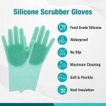 INTERPRO40 Silicone Pet Grooming & Dishwashing Gloves – Scrubber for Bathing, Kitchen, Bathroom & Car