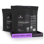 Wipex Gym Wipes Bucket Refill Plant-based Fitness Equipment Cleaner, Lavender and Vinegar to Clean Surfaces, Safe Yoga Mat and Peloton Cleaner, 400 Count (Pack of 2)
