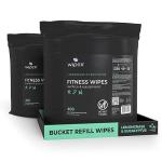 Wipex Gym Wipes Bucket Refill Roll - Plant-based Fitness Equipment Wipes, Lemongrass, Eucalyptus & Vinegar Wipes to Clean Surfaces, Yoga Mat & Gym Cleaner and Peloton Bikes, 400 Count (Pack of 2)