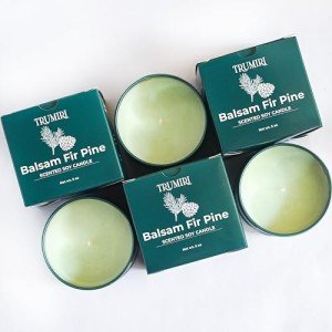 Balsam Fir Pine - Soy Candles for Home Scented - Pack of 3 x 5oz Natural Clean Non Toxic - for Fall Winter Christmas Holidays - Long Lasting Highly Scented Pet Safe - Velas Aromáticas para el Hogar
