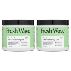 Fresh Wave Odor Removing Gel, 15 oz., Pack of 2 - Odor Absorbers for Home, Safer Odor Relief, Natural Plant-Based Odor Eliminator, Every 15 oz. lasts 30-60 Days, For Cooking, Trash & Pets
