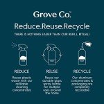 Grove Co. Glass Cleaner, Refill Concentrate (6 x 1 Fl Oz) Streak Free, Plant-Based Household Cleaning Supplies, No Plastic Waste, 100% Natural Lemon & Eucalyptus Fragrance, 3 x 2 Pack Refills
