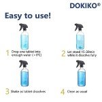 DOKIKO 100 PCS Glass Cleaner Refill Tablets,Glass Cleaner Tablets, Window Cleaner Refill Tablets, 100 Concentrated Dissolvable,1 Pack Makes 100 * 16 fl oz Cleaner Spray Effective cleaning
