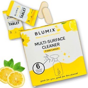 Blumix Multi-Surface Cleaning Tablet Refill Pack – 6 Essential Oil-Enhanced Tablets – Fresh Lemon Scent – Eco-Friendly, Biodegradable, All-Purpose Cleaner