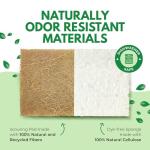 10 Pack Biodegradable Natural Kitchen Sponge - Compostable Cellulose and Coconut Walnut Scrubber Sponge - Eco Friendly Sponges for Dishes