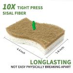 KICKLEEN 9 Pack Biodegradable Natural Kitchen Sponge - Compostable Cellulose and Coconut Walnut Scrubber Sponge - Eco Friendly Sustainable Sponges for Dishes