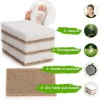 Natural Sponges for Dishes 12 Pack - Keep Soap Biodegradable Kitchen Sponge Compostable Coconut Scrubber - Eco Friendly Cleaning Sponges