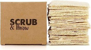 Scrub & Throw Scrub Sponges (30-Pack), Eco-Friendly, All-Purpose Household Natural Loofah Sponges, for Dishes, Cleaning, Biodegradable, Non-Scratch