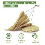 Miw Piw Natural Loofah Dish Sponge Pack 3 Vegetable Scrubber for Kitchen -100% Biodegradable Compostable Dishwashing Scouring Pad Zero Waste Plastic Free Eco Friendly Sustainable