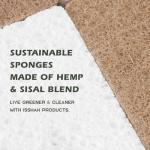 Isshah Plant-Based Kitchen Sponges - FSC Certified and PETA Approved, Natural, Eco-Friendly, Biodegradable Sisal Hemp Sponges for Dishes, Cleaning Sponge for Kitchen, Bathroom, Household - 12 Count