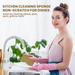 MMG Prime Natural Kitchen Sponge –12-Pack Biodegradable Sponges for Dishes –Compostable Dish Washing Scrubbers – Eco Friendly Non-Scratch Cellulose & Coconut Husk Scrubber Sponges for Cleaning