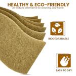 MMG Prime Natural Kitchen Sponge –12-Pack Biodegradable Sponges for Dishes –Compostable Dish Washing Scrubbers – Eco Friendly Non-Scratch Cellulose & Coconut Husk Scrubber Sponges for Cleaning