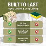 BEAUFITAL 20 Count Non-Scratch Natural Kitchen Sponge, Biodegradable Compostable Cellulose Coconut Scrubber, Eco Friendly Sponges for Dishes, Non-Stick Cookware, Bathroom, Heavy-Duty Cleaning