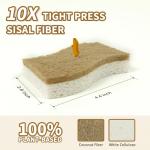 Silkyhose Biodegradable Natural Kitchen Sponge, Compostable Cellulose and Coconut Scrubber Eco-Friendly Dishwashing Sponge, 12 Pack Household Cleaning Foam for Dishes