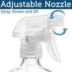 Sally's Organics® Empty Clear Glass Spray Bottles - Refillable 16 oz Containers for Essential Oils, Cleaning Products, Aromatherapy, Misting Plants, or Cooking - Sprayer with Mist and Stream - 2 Pack