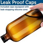 Empty Amber Glass Spray Bottles - 2 Pack - Large 16oz Refillable Bottle is Great for Essential Oils, Plants, Cleaning Solutions, Hair Mister - Durable Nozzle w/Fine Mist and Stream Setting