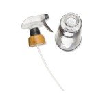 Full Circle Bottle Service - Refillable Glass Spray Bottle for Cleaning - Versatile Stream & Mist Options, Bamboo Details, Silicone Boot - Ideal for Non-Toxic Solutions & Plant Care, 16oz, Gray