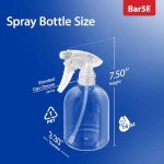 Bar5F Plastic Spray Bottle, 16 oz | Leak Proof, Empty, Clear, Trigger Handle, Adjustable Fine to Stream Output, Refillable, Heavy Duty Sprayer for Hair Salons & Spas, Household Cleaners, Cooking