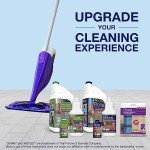 Bona Multi-Surface Floor Cleaner Bottle for use with Swiffer WETJET Spray Mop, Stone Tile Laminate and Vinyl LVT/LVP, Lemon Mint Scent, makes 64 Fl Oz - Includes Filled Bottle + Concentrate Refill