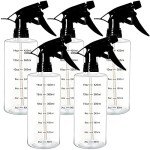 Youngever 5 Pack 16 Ounce Empty Plastic Spray Bottles, Spray Bottles for Hair and Cleaning Solutions (Black Sprayer)