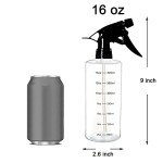 Youngever 5 Pack 16 Ounce Empty Plastic Spray Bottles, Spray Bottles for Hair and Cleaning Solutions (Black Sprayer)