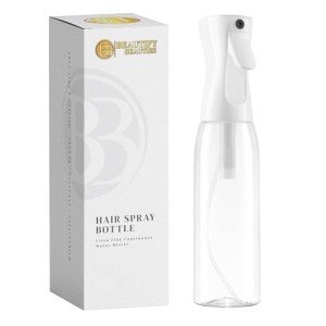 BeautifyBeauties Spray Bottle For Hair – Continuous Mister Spray Bottle for Hairstyling, Cleaning, Plants, Pets, Barbers, Salons, Essential Oil Scents (Clear, 18.6oz/500ml) "11" H x 2.6" L