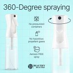 BeautifyBeauties Spray Bottle For Hair – Continuous Mister Spray Bottle for Hairstyling, Cleaning, Plants, Pets, Barbers, Salons, Essential Oil Scents (Clear, 18.6oz/500ml) "11" H x 2.6" L
