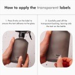 KIVY Glass Spray Bottles for Cleaning [INCL. LABELS] - Glass Spray Cleaning Bottles - Glass Spray Bottle for Cleaning, Plants & Hair - Glass Bottle Sprayer Reusable Refillable Spray Bottles (2x 16oz)