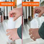 BOTTLIFY 16oz Squeeze Bottles with Red Cap-Pack of 6 Wide Mouth, Leak Proof Refillable Condiment Container for Kitchen Use