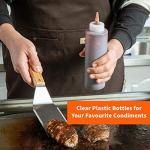 BOTTLIFY 16oz Squeeze Bottles with Red Cap-Pack of 6 Wide Mouth, Leak Proof Refillable Condiment Container for Kitchen Use