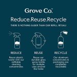 Grove Co. Tub and Tile Cleaner Refill Concentrate (2 x 1 Fl Oz) + 1 x Reusable Glass Spray Bottle (16 Oz) Plant-Based Cleaning Supplies Bundle, No Plastic Waste, Lavender & Thyme Scent