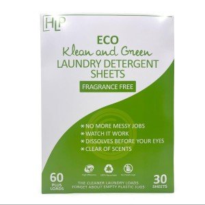 HLP Laundry Detergent Sheets - 30 Detergent Sheets - 60 Loads - Fragrance Free - No Plastic Jug -Concentrated NO Liquid Laundry Soap - Eco Friendly Sheets (1 Pack)